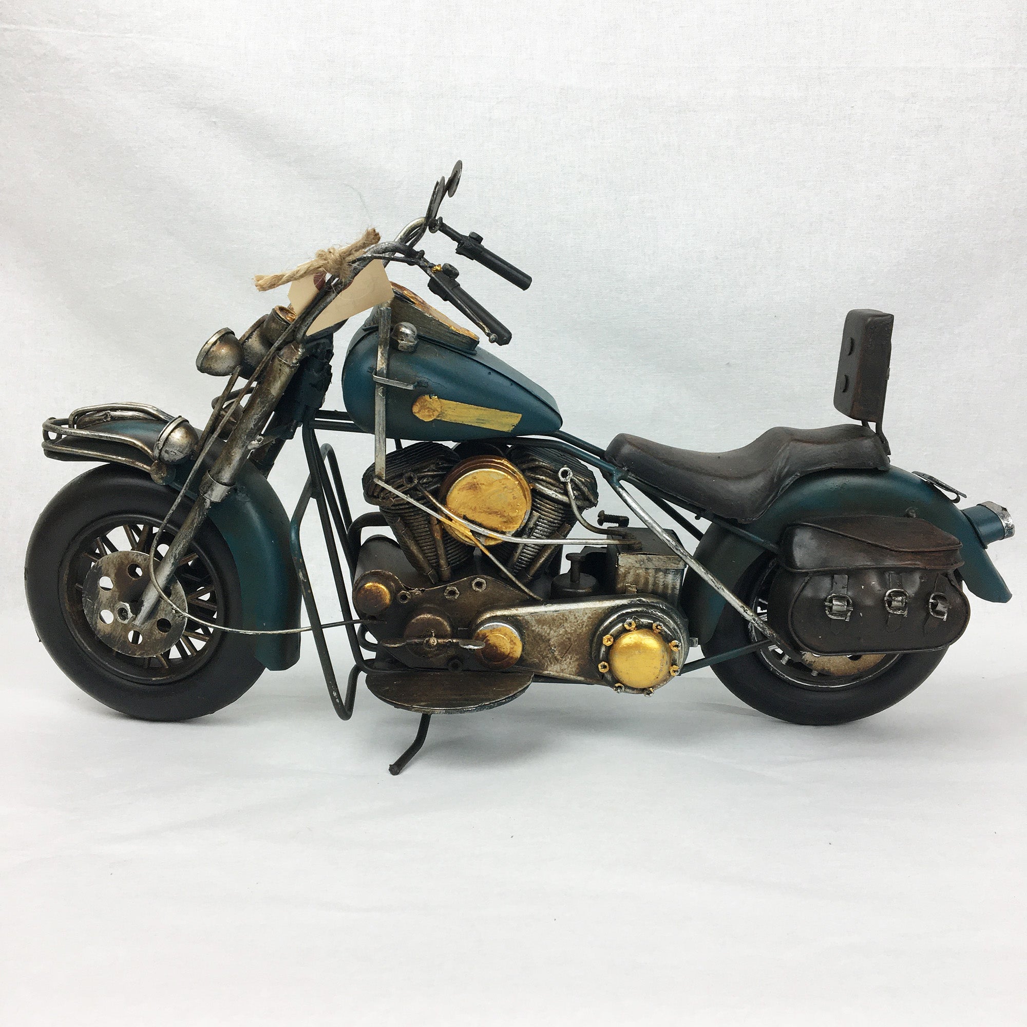 Motocyclette décorative 15'' bleu - cadeau unique Miniature * Chacun de nos produits sont uniques. Pour cette raison veuillez vérifier la disponibilité en magasin en nous téléphonant au 819 326-3563 avant votre achat.
