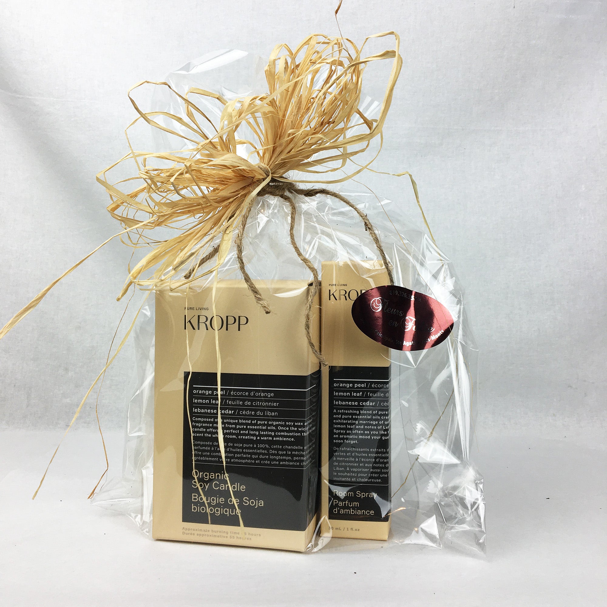 Paquet cadeau - Bougie de Soja biologique et Parfum d'ambiance